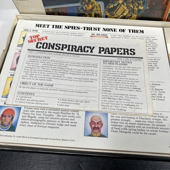 Vintage CONSPIRACY Board Game 1982 Milton Bradley Complete Espionage Spy - Picture 9 of 11